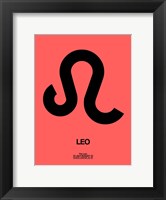 Framed Leo Zodiac Sign Black