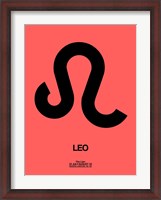 Framed Leo Zodiac Sign Black