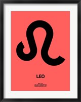 Framed Leo Zodiac Sign Black
