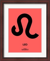 Framed Leo Zodiac Sign Black