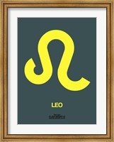 Framed Leo Zodiac Sign Yellow