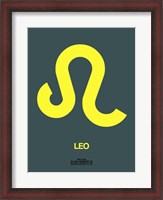 Framed Leo Zodiac Sign Yellow