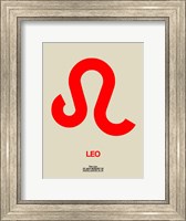 Framed Leo Zodiac Sign Red