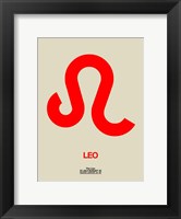 Framed Leo Zodiac Sign Red