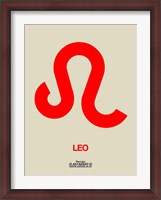 Framed Leo Zodiac Sign Red