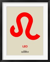 Framed Leo Zodiac Sign Red