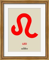 Framed Leo Zodiac Sign Red