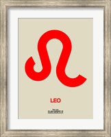 Framed Leo Zodiac Sign Red