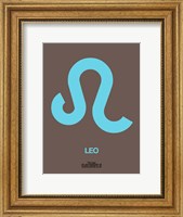 Framed Leo Zodiac Sign Blue
