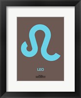 Framed Leo Zodiac Sign Blue