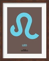 Framed Leo Zodiac Sign Blue