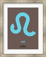 Framed Leo Zodiac Sign Blue