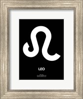 Framed Leo Zodiac Sign White