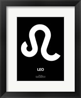 Framed Leo Zodiac Sign White