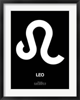 Framed Leo Zodiac Sign White