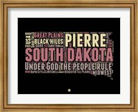 Framed South Dakota Word Cloud 2