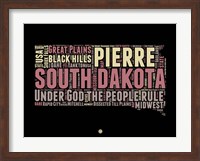 Framed South Dakota Word Cloud 2