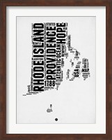 Framed Rhode Island Word Cloud 1