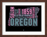 Framed Oregon Word Cloud 2