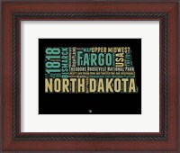 Framed North Dakota Word Cloud 1