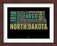 Framed North Dakota Word Cloud 1