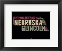 Framed Nebraska Word Cloud 1