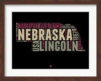 Framed Nebraska Word Cloud 1