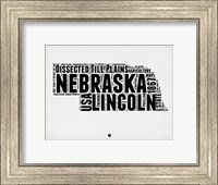 Framed Nebraska Word Cloud 2