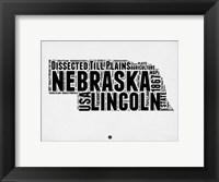 Framed Nebraska Word Cloud 2