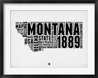Framed Montana Watercolor Word Cloud