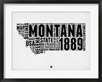 Framed Montana Watercolor Word Cloud