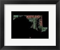 Framed Maryland Word Cloud 1
