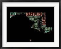 Framed Maryland Word Cloud 1