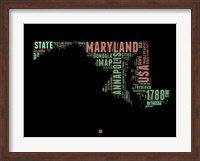 Framed Maryland Word Cloud 1