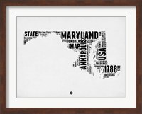 Framed Maryland Word Cloud 2