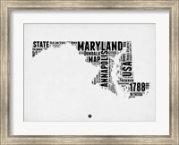 Framed Maryland Word Cloud 2