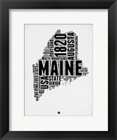 Framed Maine Word Cloud 2