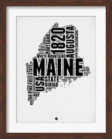 Framed Maine Word Cloud 2