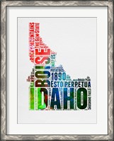 Framed Idaho Watercolor Word Cloud
