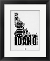 Framed Idaho Word Cloud 2