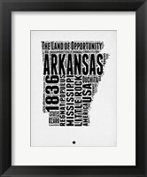 Framed Arkansas Word Cloud 2