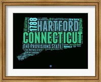 Framed Connecticut Word Cloud 1