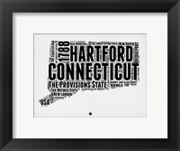 Framed Connecticut Word Cloud 2