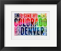 Framed Denver Watercolor Word Cloud