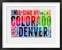 Framed Denver Watercolor Word Cloud
