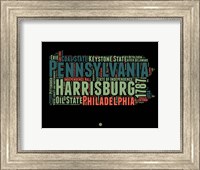 Framed Pennsylvania Word Cloud 1