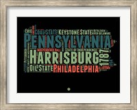 Framed Pennsylvania Word Cloud 1