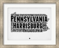 Framed Pennsylvania Word Cloud 2
