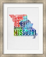 Framed Missouri Watercolor Word Cloud