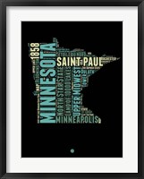 Framed Minnesota Word Cloud 1